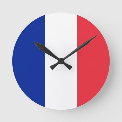 France Flag Round Clock