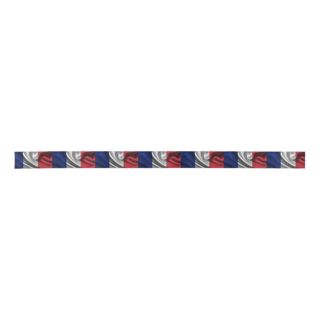 France Flag Satin Ribbon (Front)