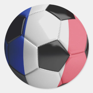 France Flag Soccer Ball Classic Round Sticker