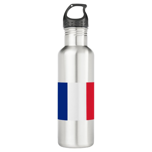 France Flag Stainless Steel Water Bottle (Front)