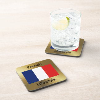 France Flag+Text Coaster