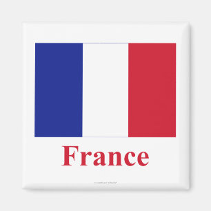 France Flag with Name Magnet