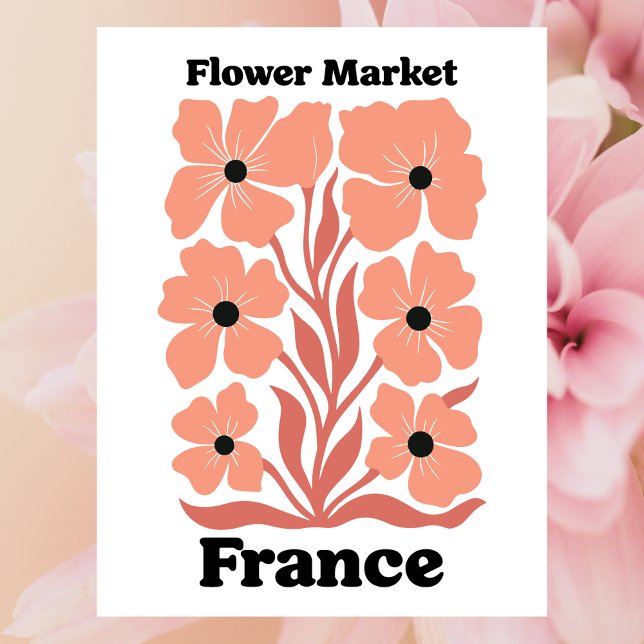 France Flower Market Peach Blossom Botanicals Postcard (France Flower Market Peach Blossom Botanicals Postcard
)
