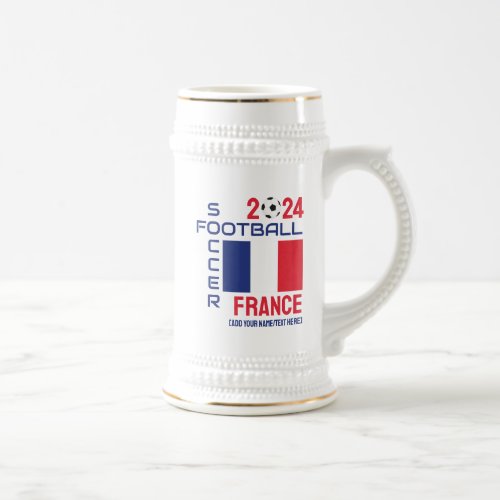 FRANCE Football Custom Name 2024 Any Year  Beer Stein