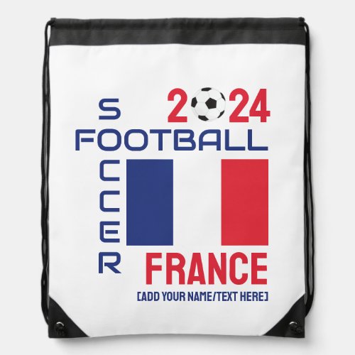 FRANCE Football Custom Name 2024 Any Year  Drawstring Bag