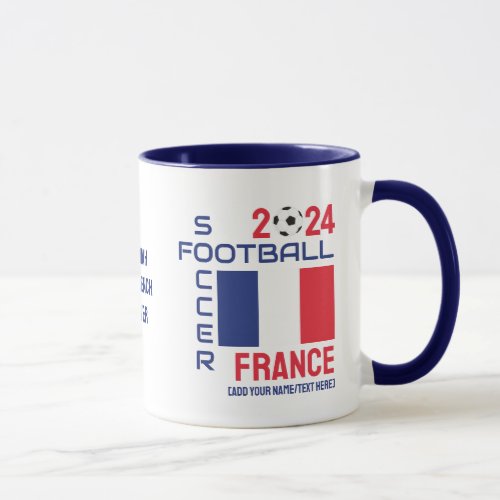 FRANCE Football Custom Name 2024 Any Year  Mug