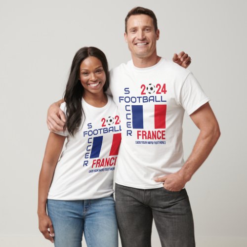FRANCE Football Custom Name 2024 Any Year  T_Shirt
