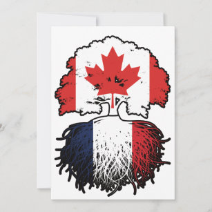 France French Canadian Canada Tree Roots Flag Invitation