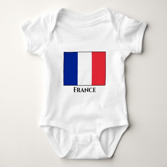 France (French) Flag Baby Bodysuit (Front)