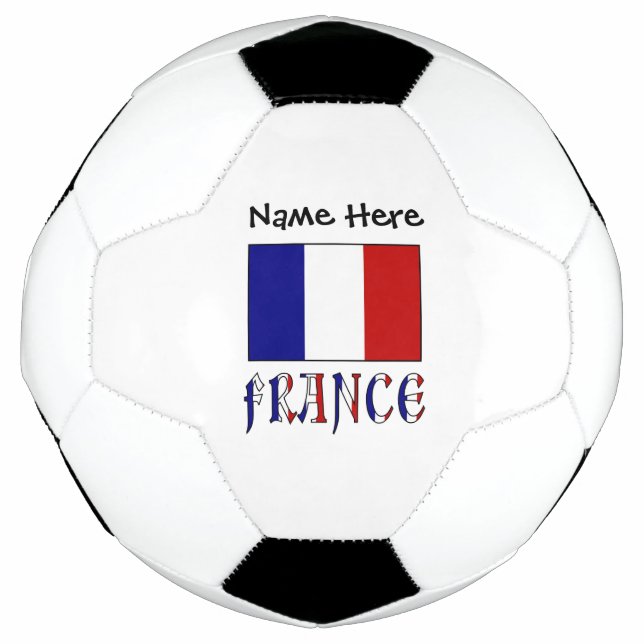 France French Flag Black Personalized Soccer Ball (Front)