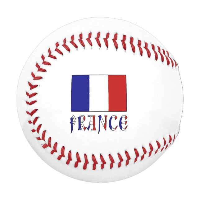 France French Flag Blue Personalization  Baseball (Front Left)