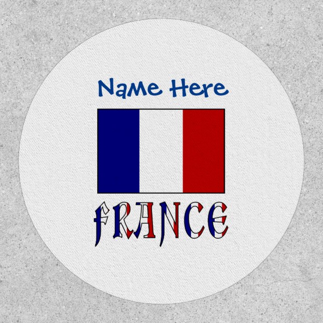 France French Flag Blue Personalization  Patch (Front)