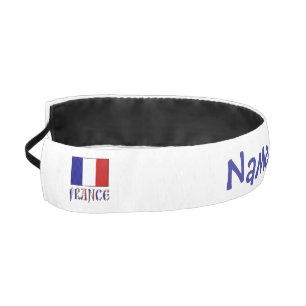 France French Flag Blue Personalized Athletic Headband