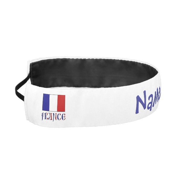 France French Flag Blue Personalized  Athletic Headband (Left)