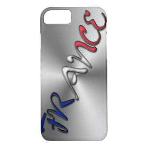 France French Flag Color Typography Silver iPhone 8/7 Case
