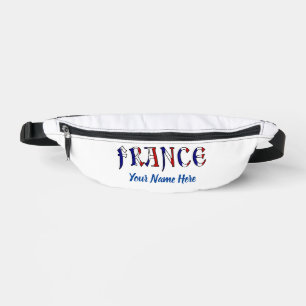 France French Flag Colors Personalized Drinking Fanny Pack