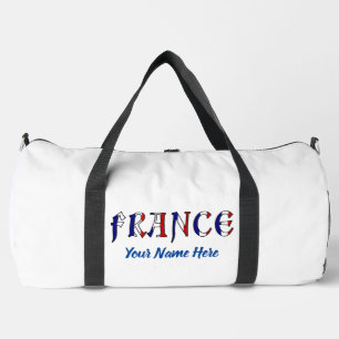 France French Flag Colors Personalized Duffle Bag