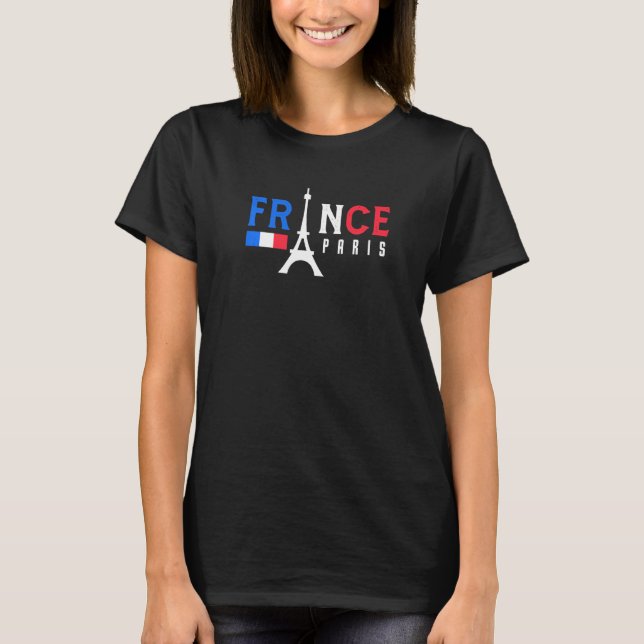 France French Flag Europe Paris Travel Adventure C T-Shirt (Front)