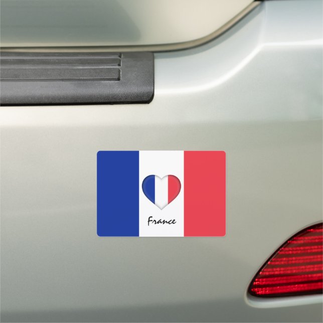 France & French Flag, Heart /car travel sticker Car Magnet (In Situ)