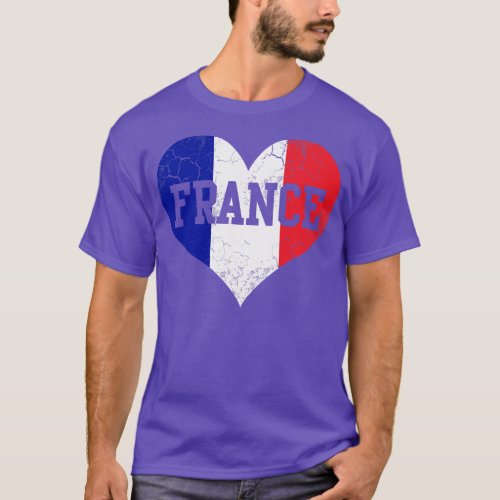 France French Flag Heart Love T_Shirt