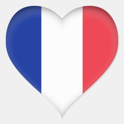France French Flag Heart Sticker