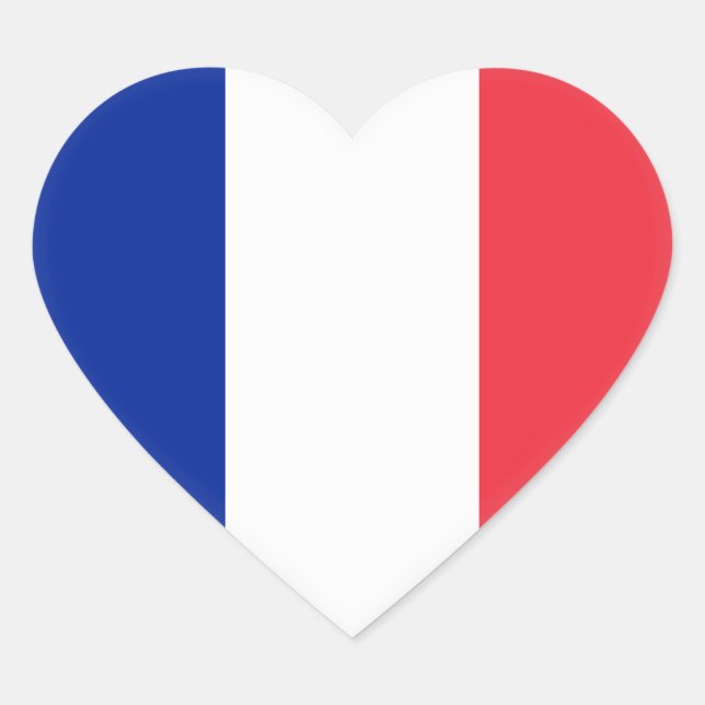 France (French) Flag Heart Sticker (Front)