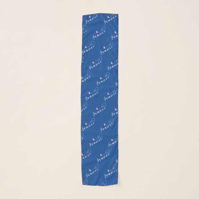 France, French Flag In Heart Scarf (Front)