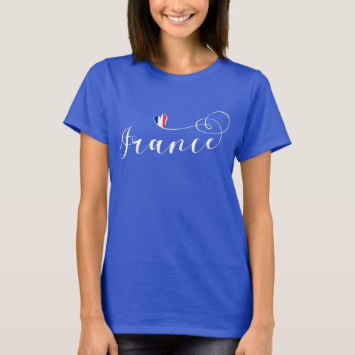 France French Flag In Heart T_Shirt