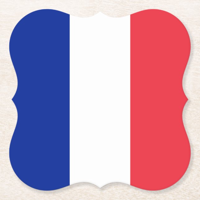 France (French) Flag Paper Coaster (Front)