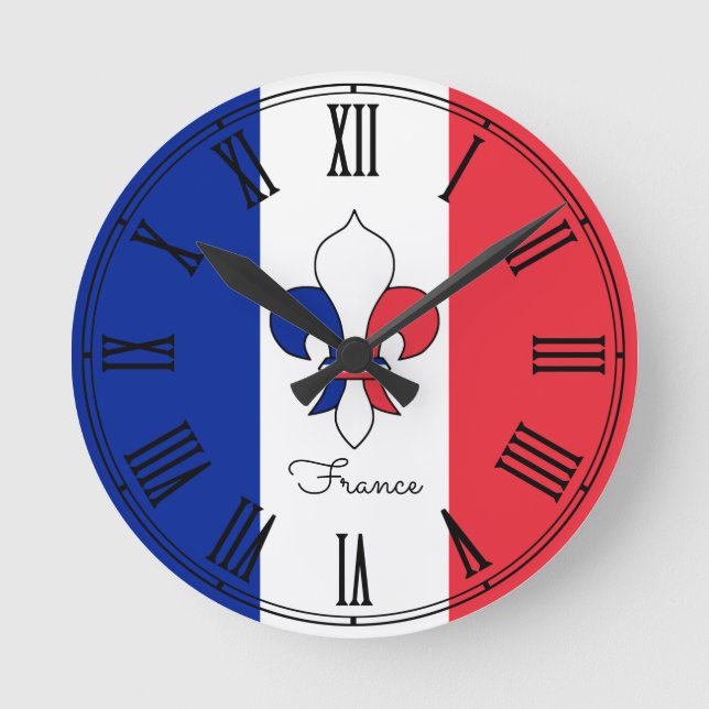 France & French Flag patriots / wall clock (Front)