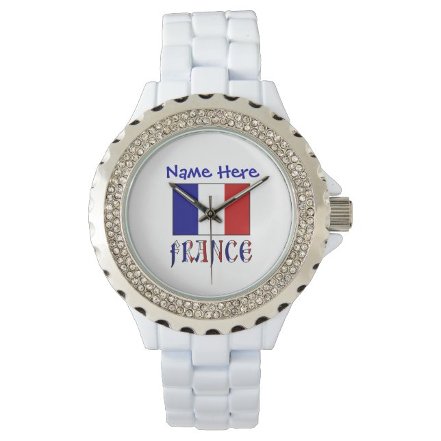 France French Flag Personalized Faceless Women's  Watch (Front)
