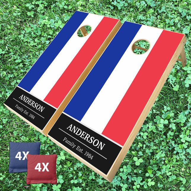 France & French Flag personalized / Family fun Cornhole Set (Creator Uploaded)