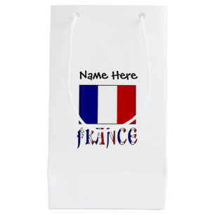 France French Flag Personalized Name Small Gift Bag
