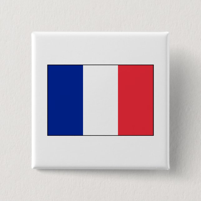 France – French Flag Pinback Button (Front)