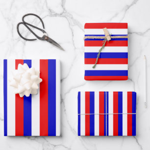 France French Flag Stripes Design Wrapping Paper Sheets