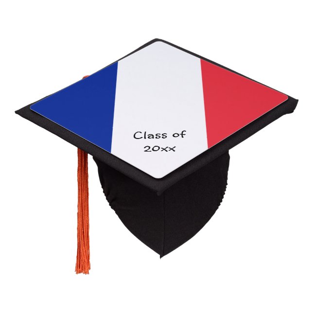 France & French Flag - Students / University Graduation Cap Topper (Angled)