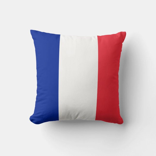France (French) Flag Throw Pillow (Front)