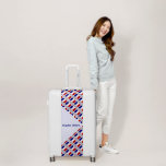 France French Flag Tiled Blue Personalized  Luggage
