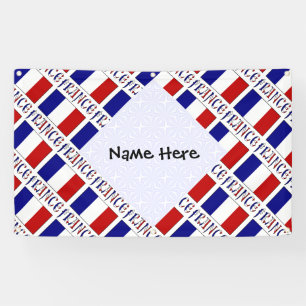 France French Flag Tiled Personalized Banner
