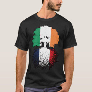 France French Irish Ireland Tree Roots Flag T-Shirt
