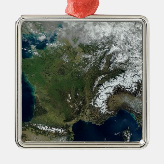 France from space metal ornament (Front)