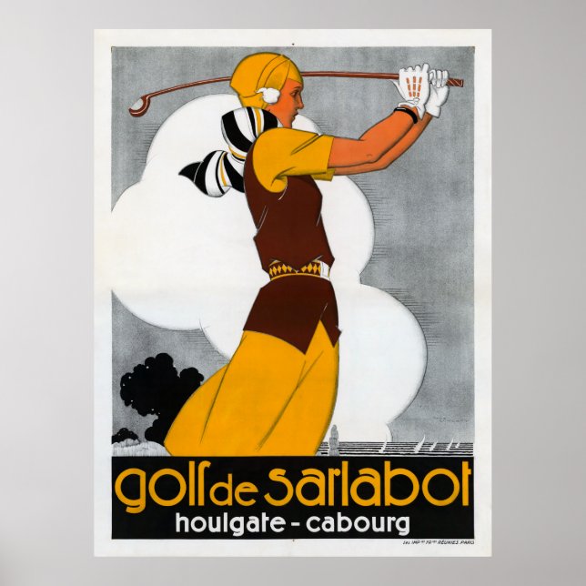 France Golf Vintage Advertising Poster Restored (Front)