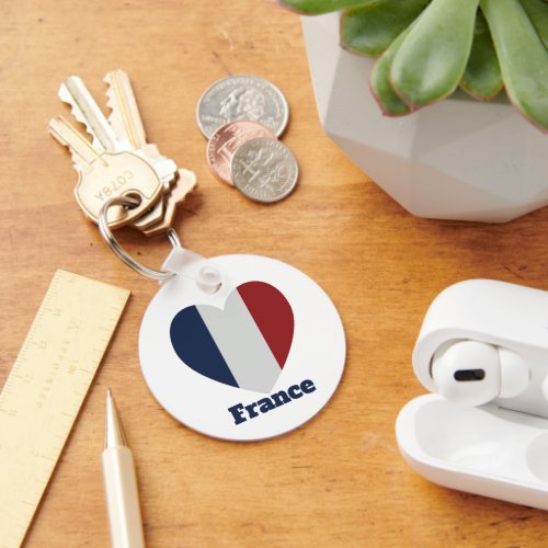 France Heart Flag  Keychain