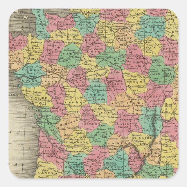 France, in Departments Square Sticker (Front)