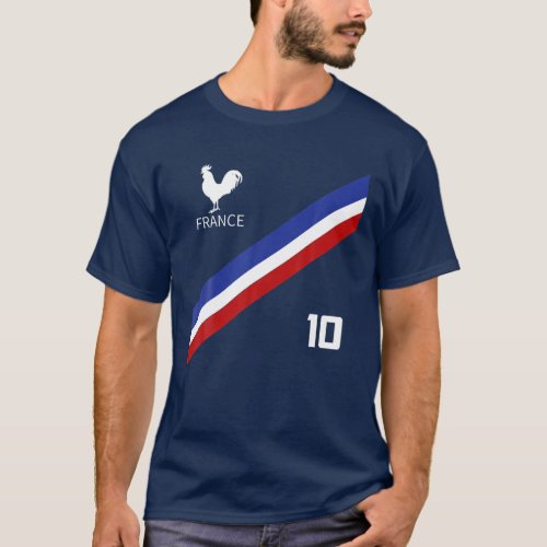 France Jersey Number Ten Soccer French Futbol Club T_Shirt