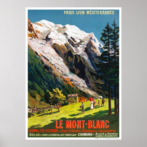 France Le Mont Blanc Travel Poster Restored