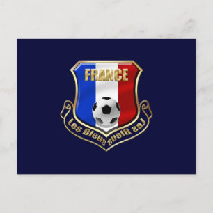 France les Bleus Logo Shield Emblem Postcard