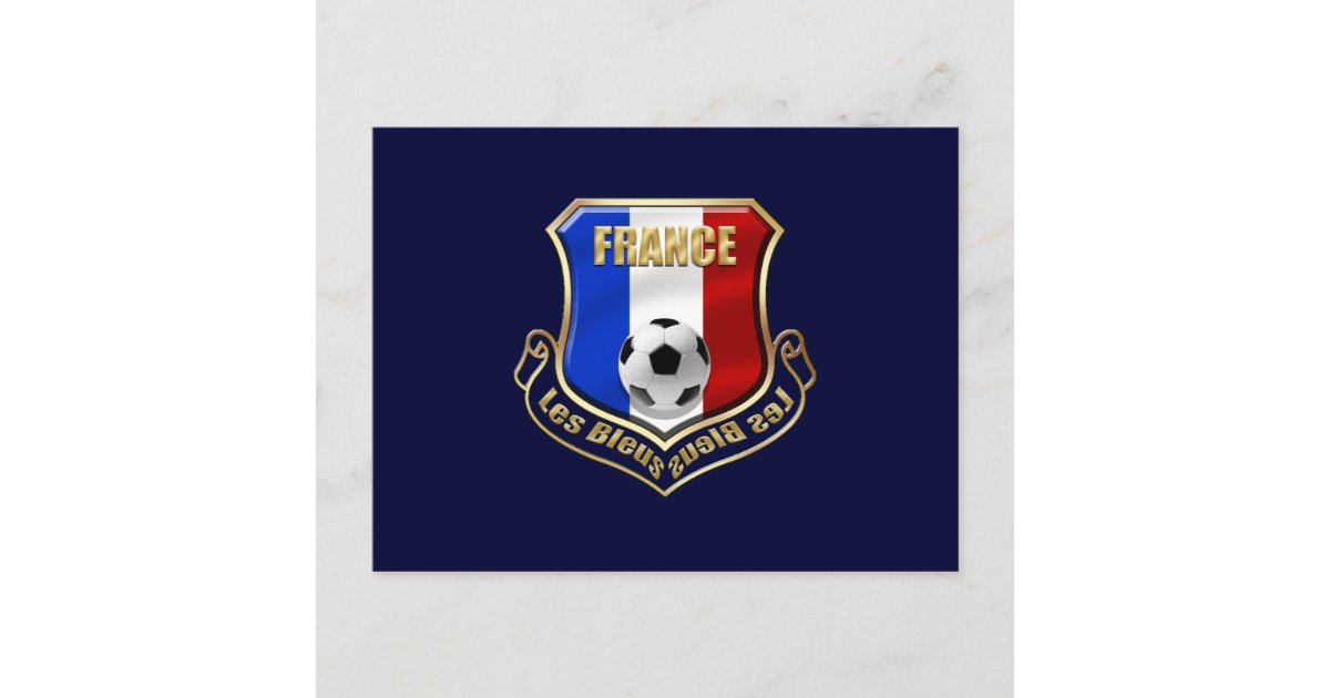 France les Bleus Logo Shield Emblem Postcard | Zazzle