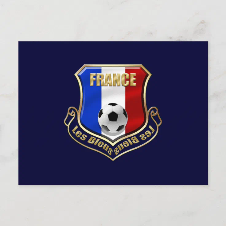 France les Bleus Logo Shield Emblem Postcard | Zazzle