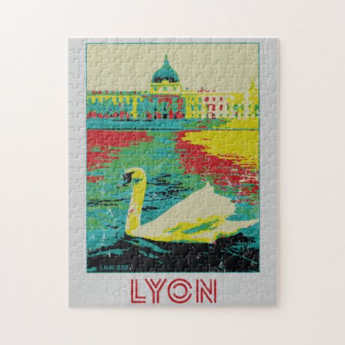 France Lyon view with a swan Jigsaw Puzzle